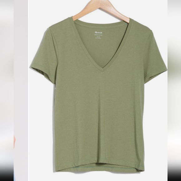 💚Madewell Soft FadeV Neck Neck Womens Tee Teal💚 - Picture 1 of 5